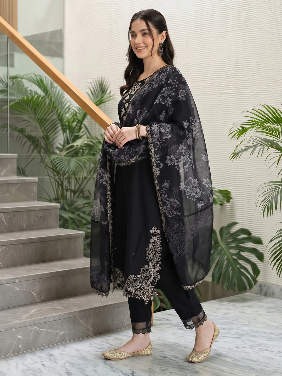 Indo Era Women Viscose Rayon Kurta Pant Dupatta Set - Image 2