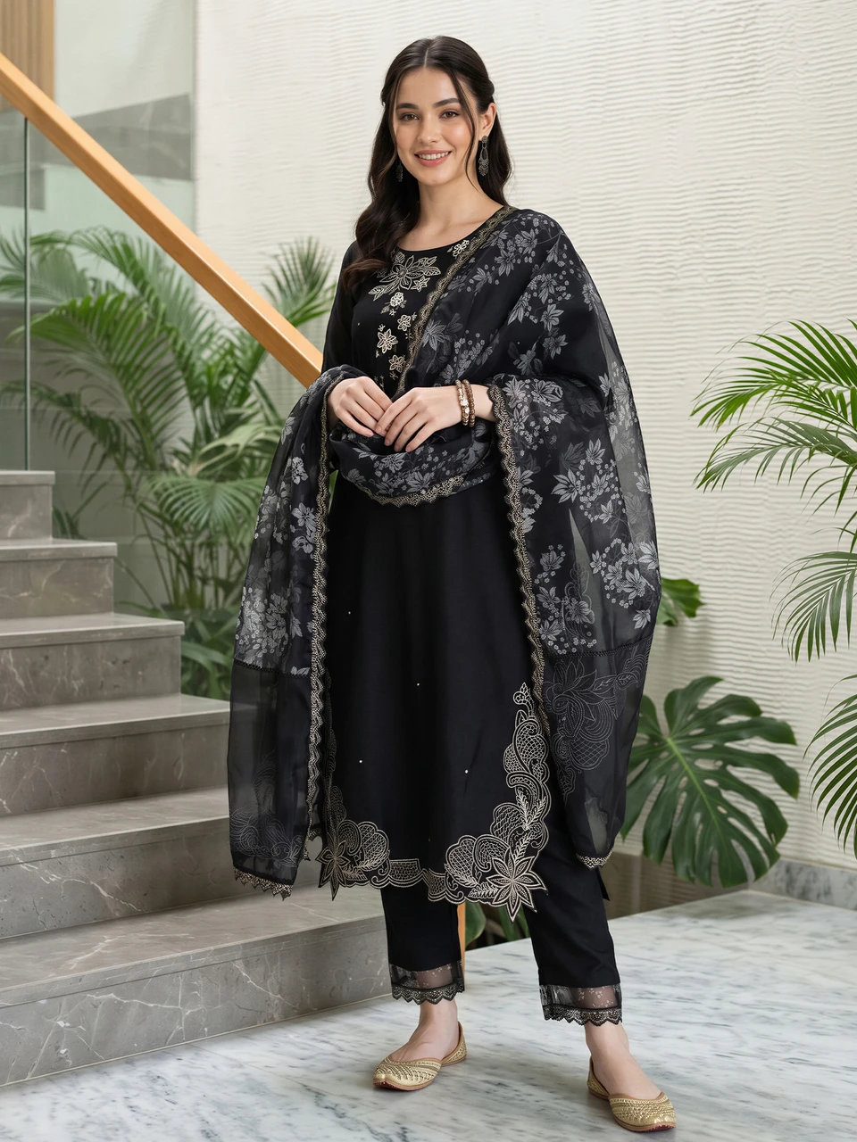 Indo Era Women Viscose Rayon Kurta Pant Dupatta Set - Image 4