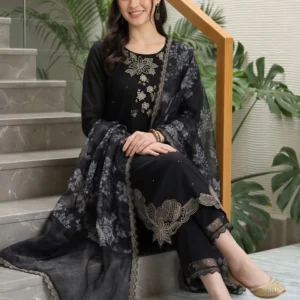 Indo Era Women Viscose Rayon Kurta Pant Dupatta Set