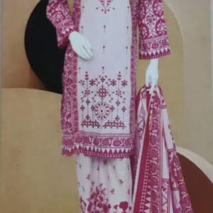 3 PEICE PRINTED COTTON SHIRT BORING DAMAN EMBROIDERED 